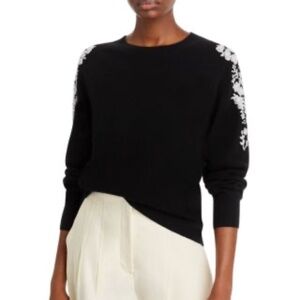 C by Bloomingdale's Cashmere Embellished Embroidered Sweater XS MEDIUM XXL